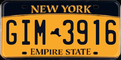 NY license plate GIM3916