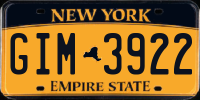 NY license plate GIM3922