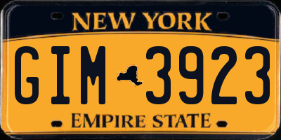 NY license plate GIM3923