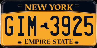 NY license plate GIM3925