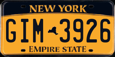 NY license plate GIM3926