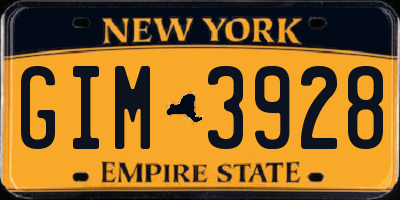 NY license plate GIM3928