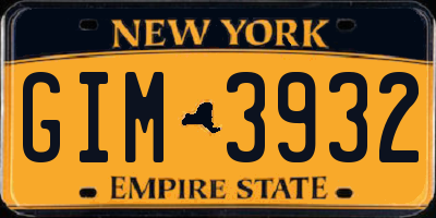 NY license plate GIM3932
