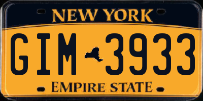 NY license plate GIM3933