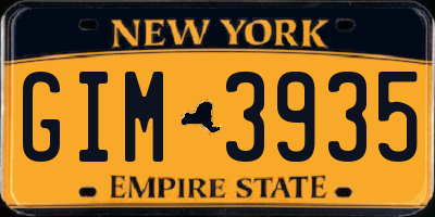 NY license plate GIM3935
