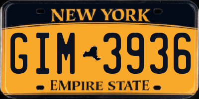 NY license plate GIM3936