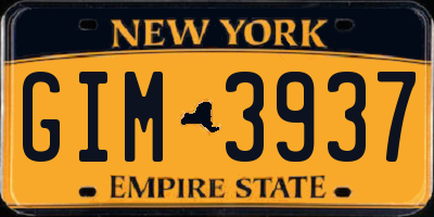 NY license plate GIM3937