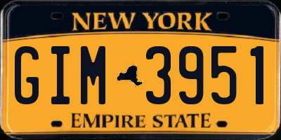 NY license plate GIM3951