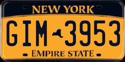 NY license plate GIM3953
