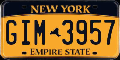 NY license plate GIM3957