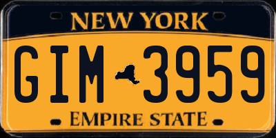 NY license plate GIM3959