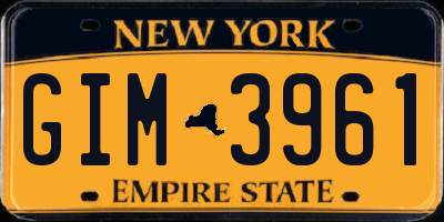 NY license plate GIM3961