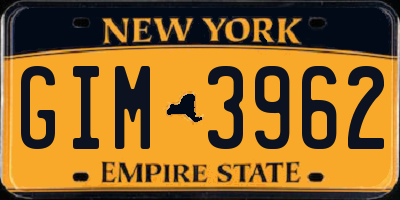 NY license plate GIM3962