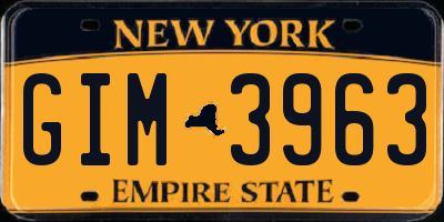 NY license plate GIM3963