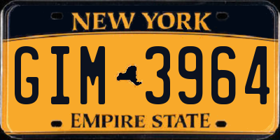 NY license plate GIM3964