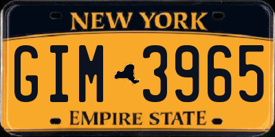 NY license plate GIM3965