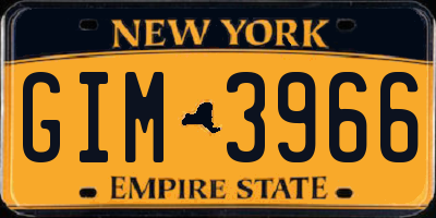 NY license plate GIM3966