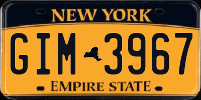 NY license plate GIM3967