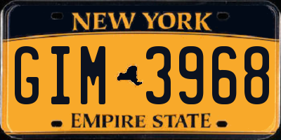 NY license plate GIM3968