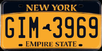 NY license plate GIM3969