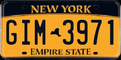 NY license plate GIM3971