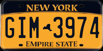 NY license plate GIM3974