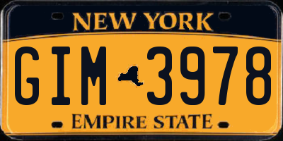 NY license plate GIM3978
