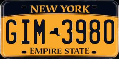 NY license plate GIM3980
