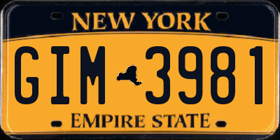 NY license plate GIM3981