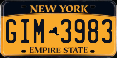 NY license plate GIM3983