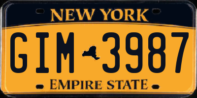 NY license plate GIM3987