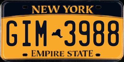 NY license plate GIM3988