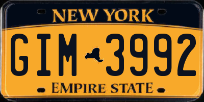 NY license plate GIM3992