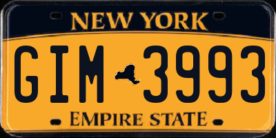 NY license plate GIM3993