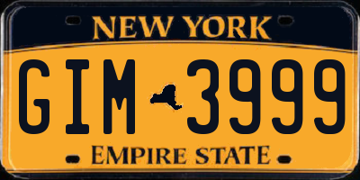 NY license plate GIM3999