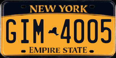 NY license plate GIM4005