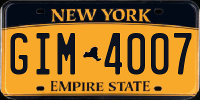 NY license plate GIM4007