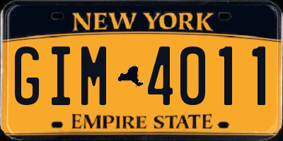 NY license plate GIM4011