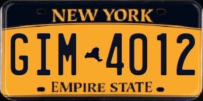 NY license plate GIM4012