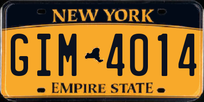 NY license plate GIM4014