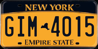 NY license plate GIM4015