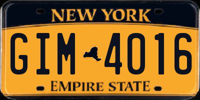 NY license plate GIM4016