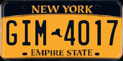 NY license plate GIM4017