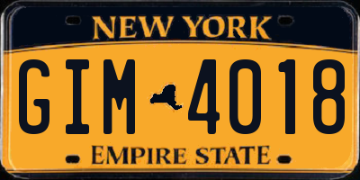 NY license plate GIM4018