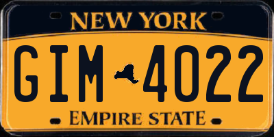 NY license plate GIM4022