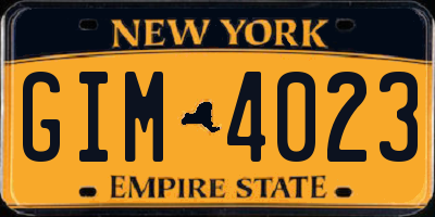 NY license plate GIM4023