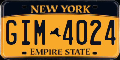 NY license plate GIM4024
