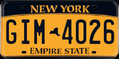 NY license plate GIM4026