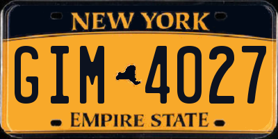 NY license plate GIM4027