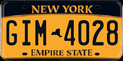 NY license plate GIM4028